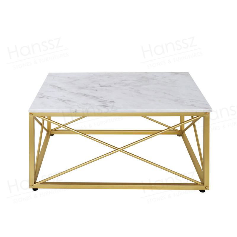 Volakas white rectangular top marble coffee tables 2