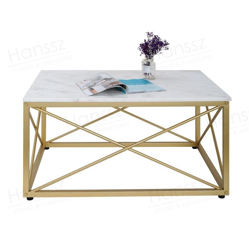 Volakas white rectangular top marble coffee tables