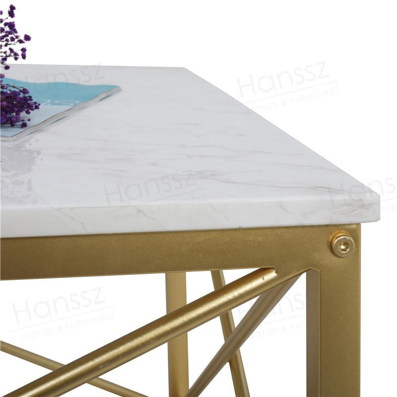 Volakas white rectangular top marble coffee tables 3