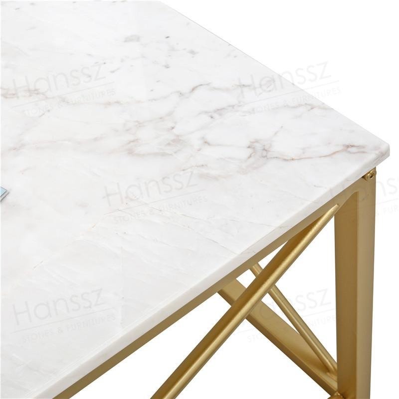 Volakas white rectangular top marble coffee tables 5
