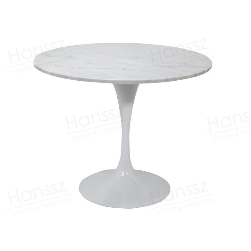 White metal legs marble dining table 2