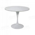 White metal legs marble dining table 2