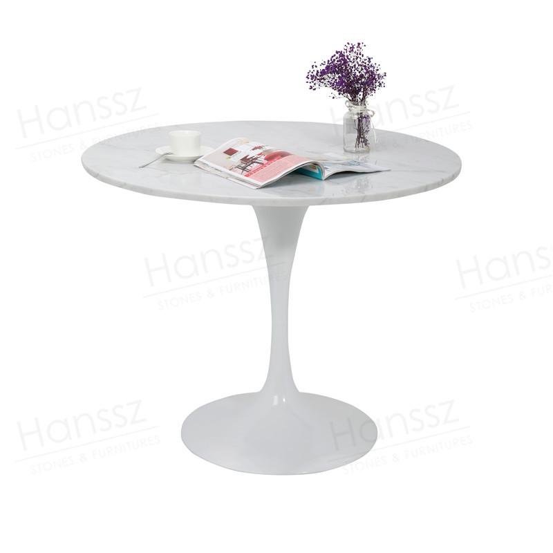 White metal legs marble dining table