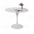 White metal legs marble dining table