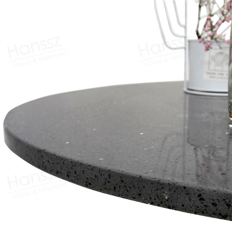 Dining table black grey quartz table top 3