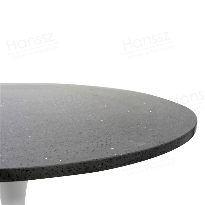 Dining table black grey quartz table top 4