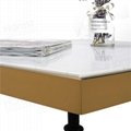 Square white marble dining top cast iron legs table 3