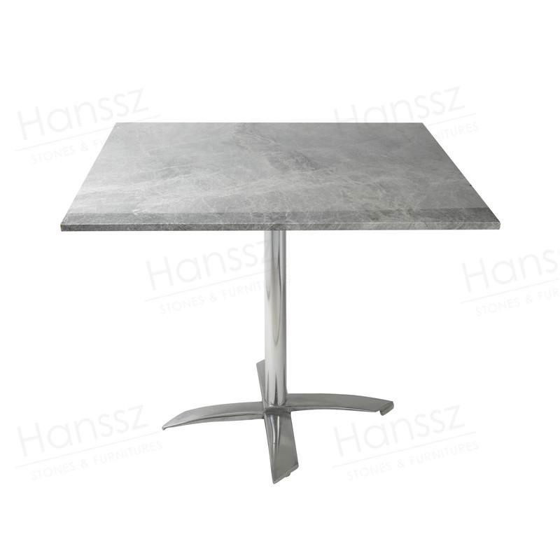 Silver Grey Marble Square Table top Dining table