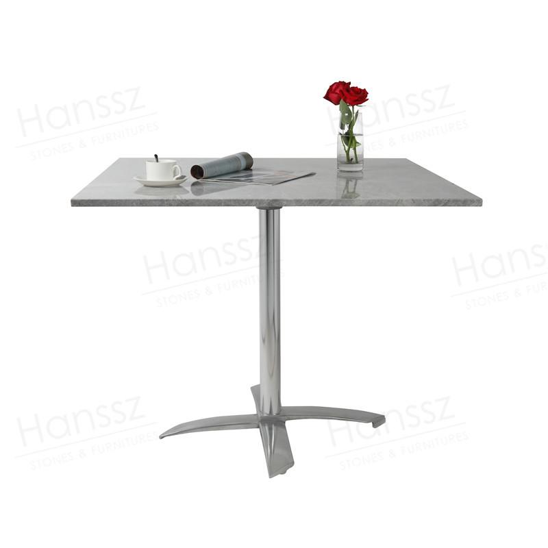 Silver Grey Marble Square Table top Dining table 4