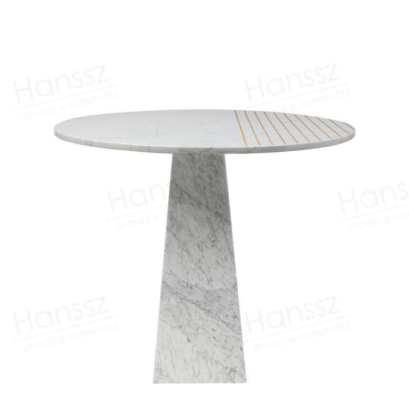 Italian carrara white marble pedestal table top 5