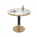 Luxury metal frame white marble round