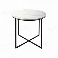 Side Table Calacatta White Quartz Table Top