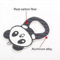 3k Carbon Fiber Panda Bottle Opener Functional Key chains