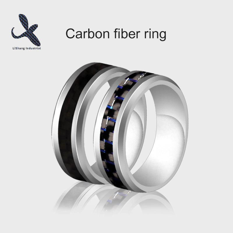 Real Carbon Fiber Inlay Ring Tungsten Carbon Fiber Wedding Ring Size