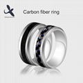 Real Carbon Fiber Inlay Ring Tungsten Carbon Fiber Wedding Ring Size #678910 1