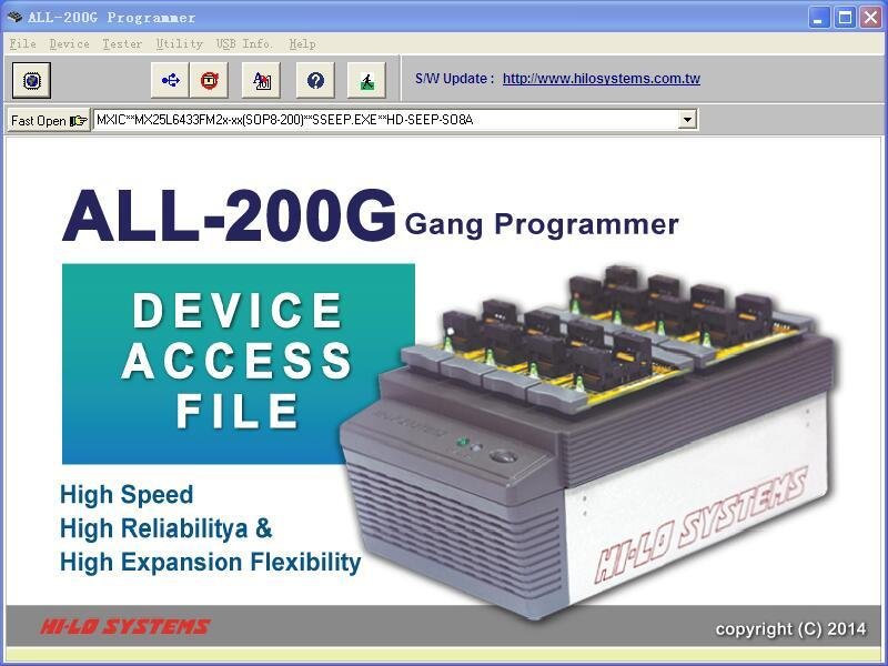 Original ALL-200G Gang HILO Programmer A Multi-site High Performance IC Device P