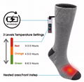 Mens custom cotton crew electric battery heated snowboard socks for Ski 