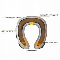 Business travel portable wireless U shape graphene kneading heating neck memory 