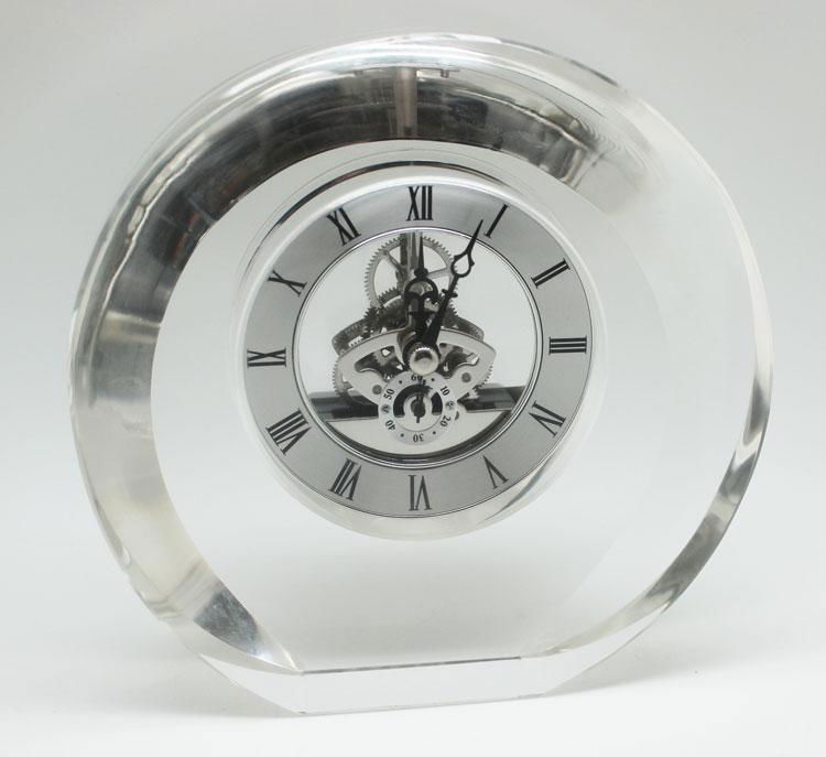 High quality K9 crystal desk clock engraved  3