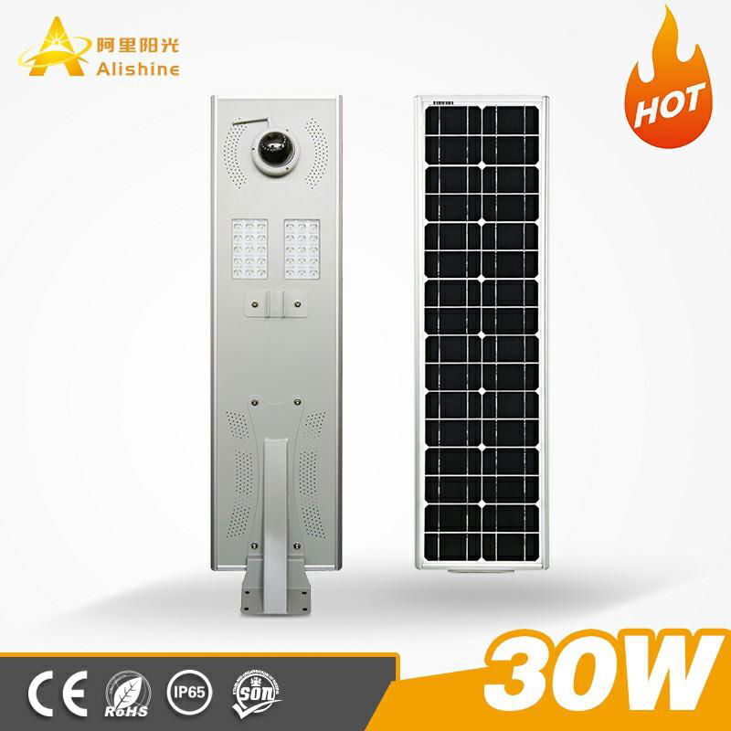 30-100W All in one solar street light with wifi camera