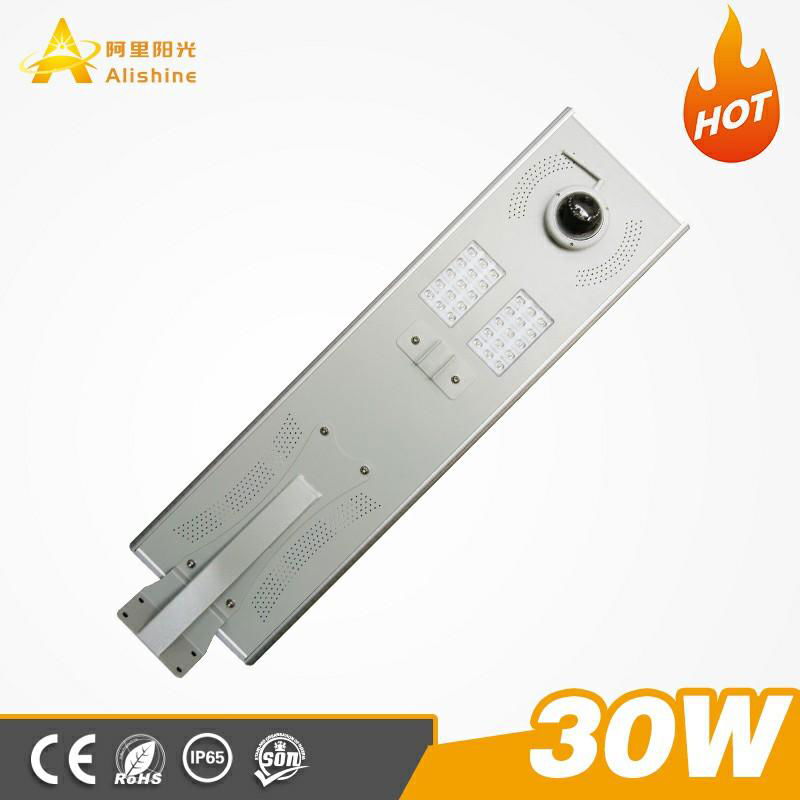 30-100W All in one solar street light with wifi camera 3