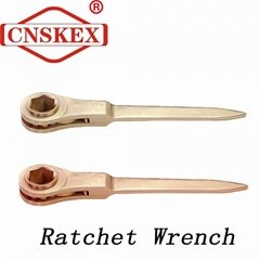 Two Kinds of Flat End Hexagon Ratchet Wrench Made of Beryllium Bronze and Alum
