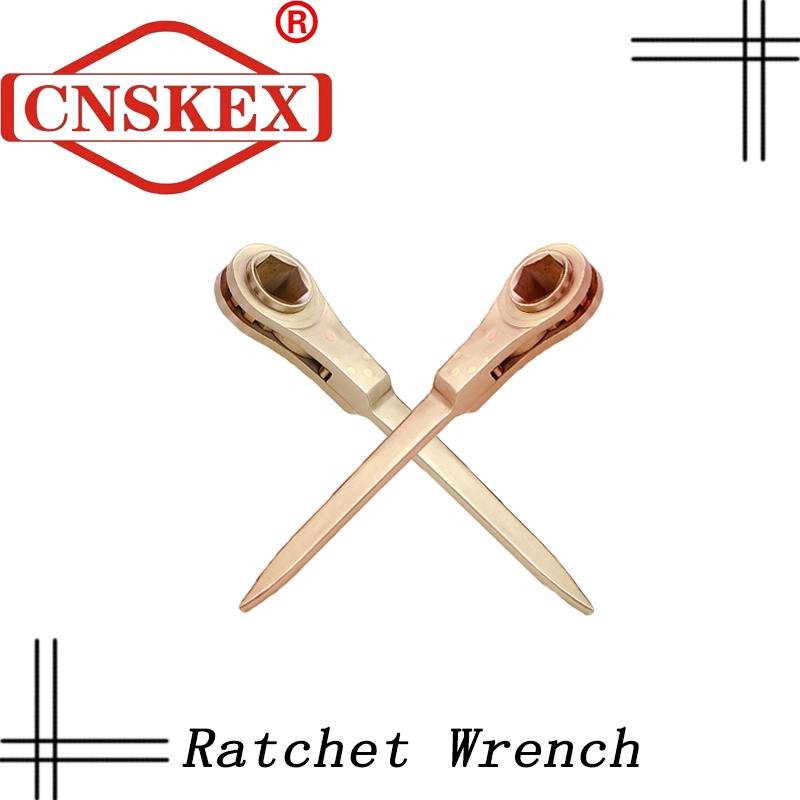 Two Kinds of Flat End Hexagon Ratchet Wrench Made of Beryllium Bronze and Alum 3