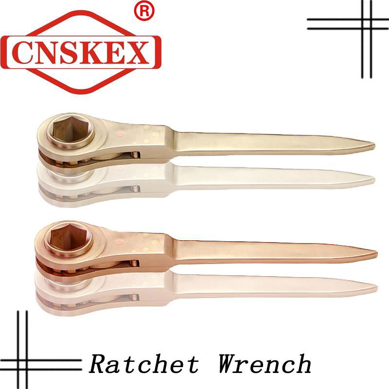 Two Kinds of Flat End Hexagon Ratchet Wrench Made of Beryllium Bronze and Alum 4