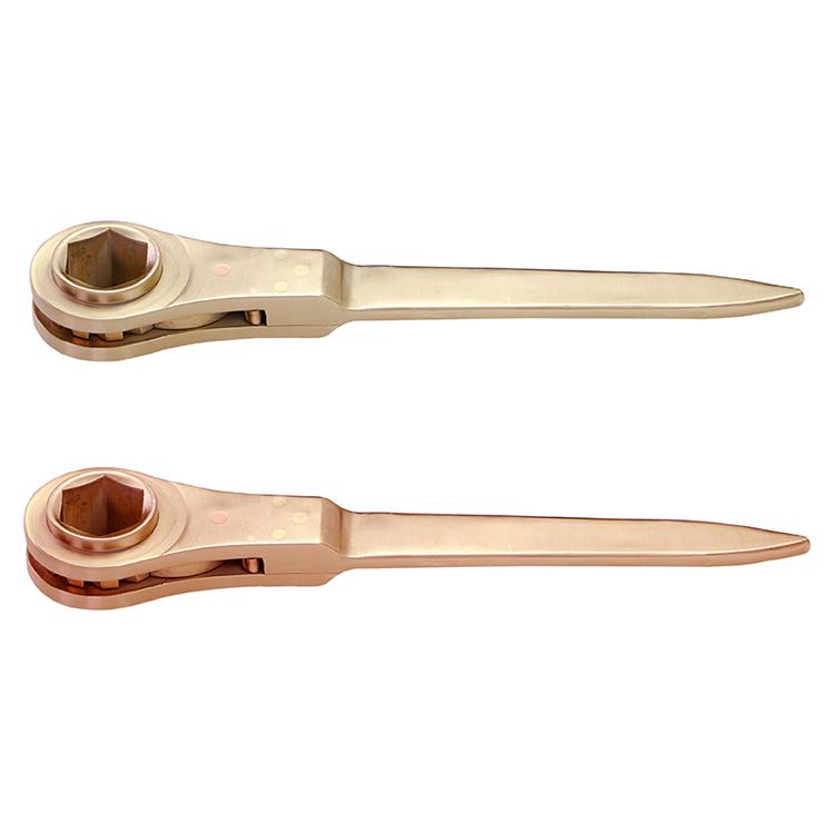 Two Kinds of Flat End Hexagon Ratchet Wrench Made of Beryllium Bronze