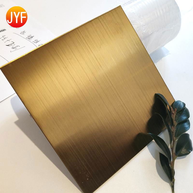 Titanium gold brushed polished stainless steel sheet 5