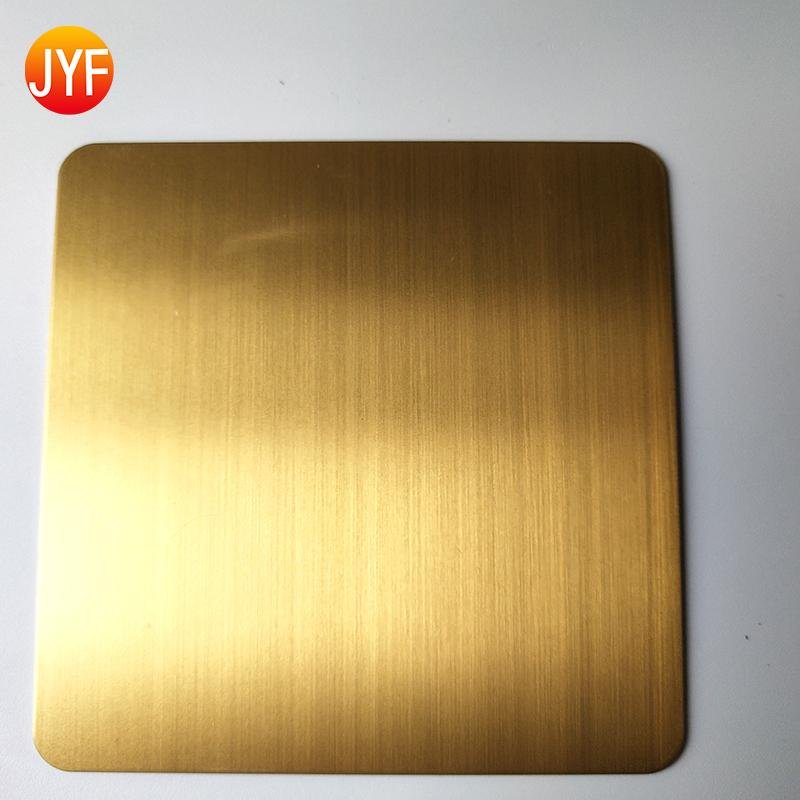 Titanium gold 8K Mirror hairline polished stainless steel sheet 3