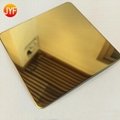 Titanium gold 8K Mirror hairline polished stainless steel sheet 4