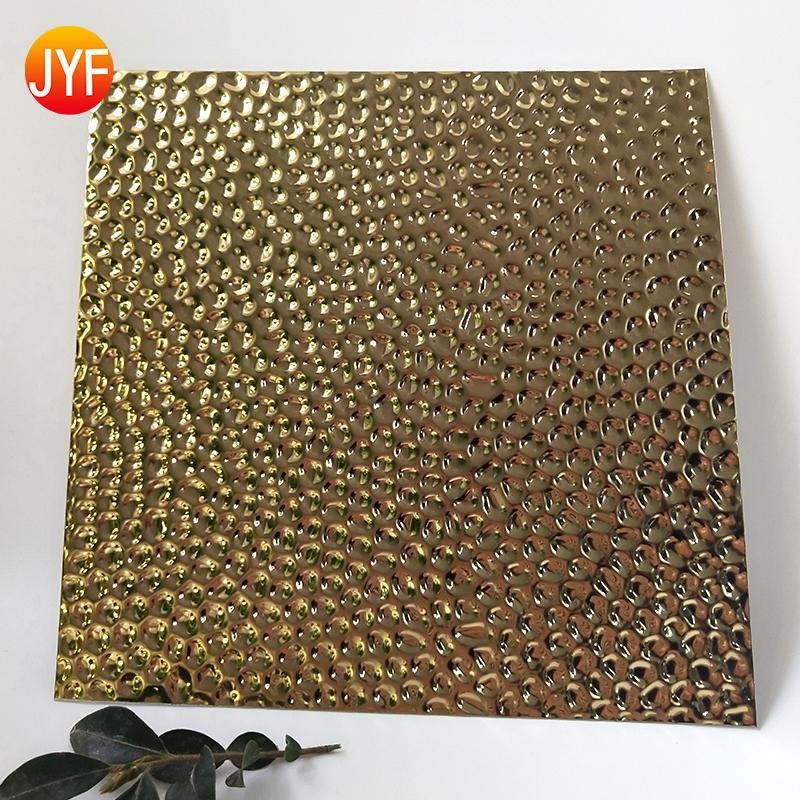 Titanium gold Embossed mirror polished stainless steel sheet 3