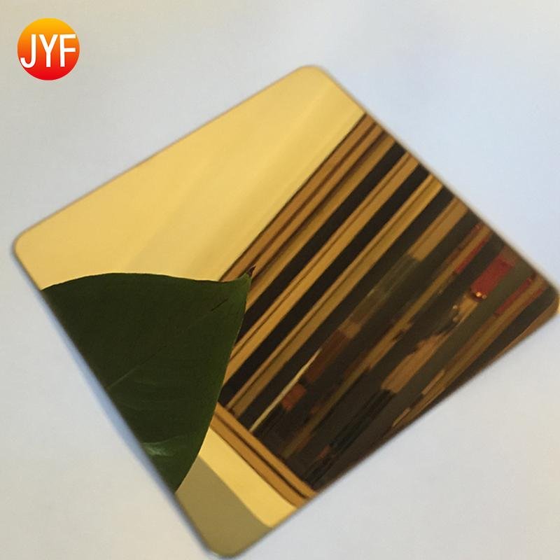 Titanium gold embossed mirror polished stainless steel decorative sheet 5