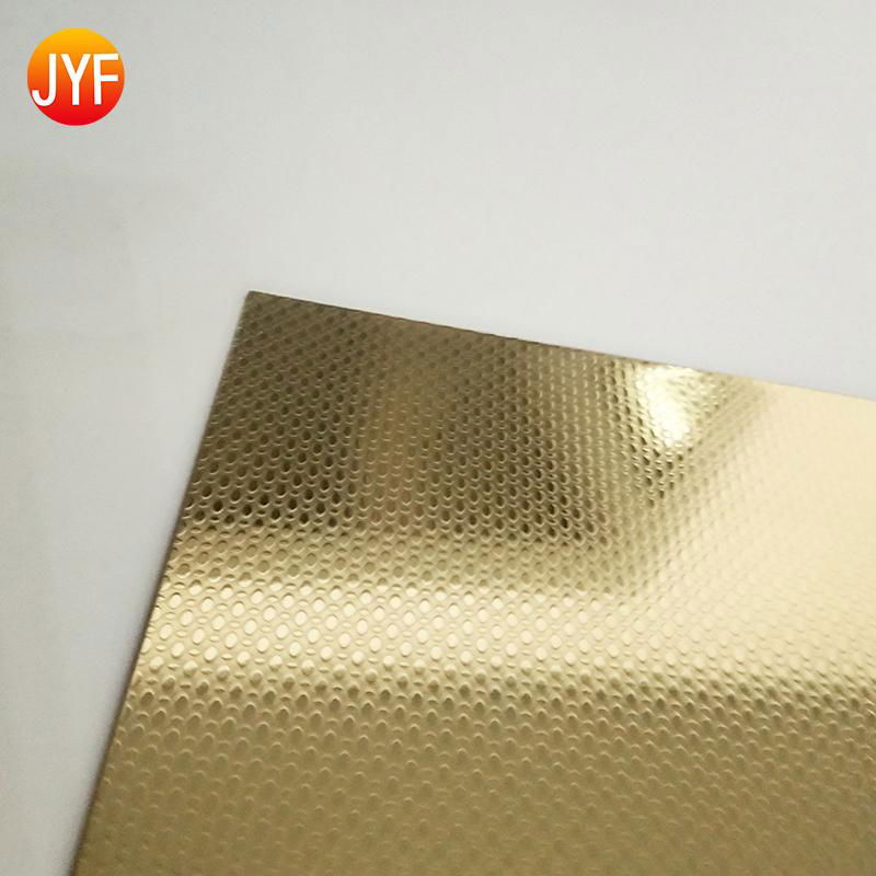 Titanium gold Mirror polished No 4 embossed stainless steel sheet