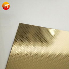 Titanium gold Mirror polished No 4 embossed stainless steel sheet