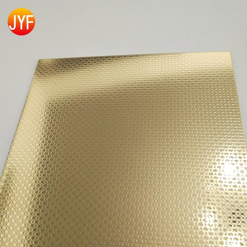 Titanium gold Mirror polished No 4 embossed stainless steel sheet 2