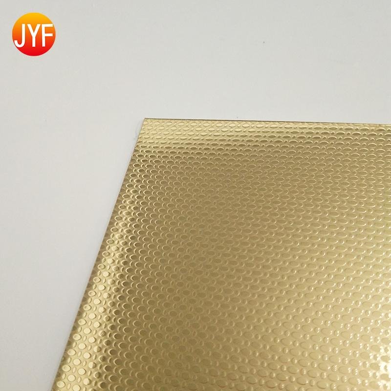 Titanium gold Mirror polished No 4 embossed stainless steel sheet 3