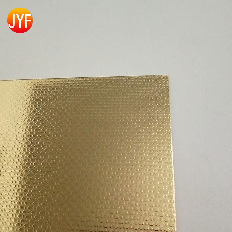 Titanium gold Mirror polished No 4 embossed stainless steel sheet 5