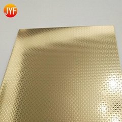  Stainless steel sheet embossed polished gold champagne colored  
