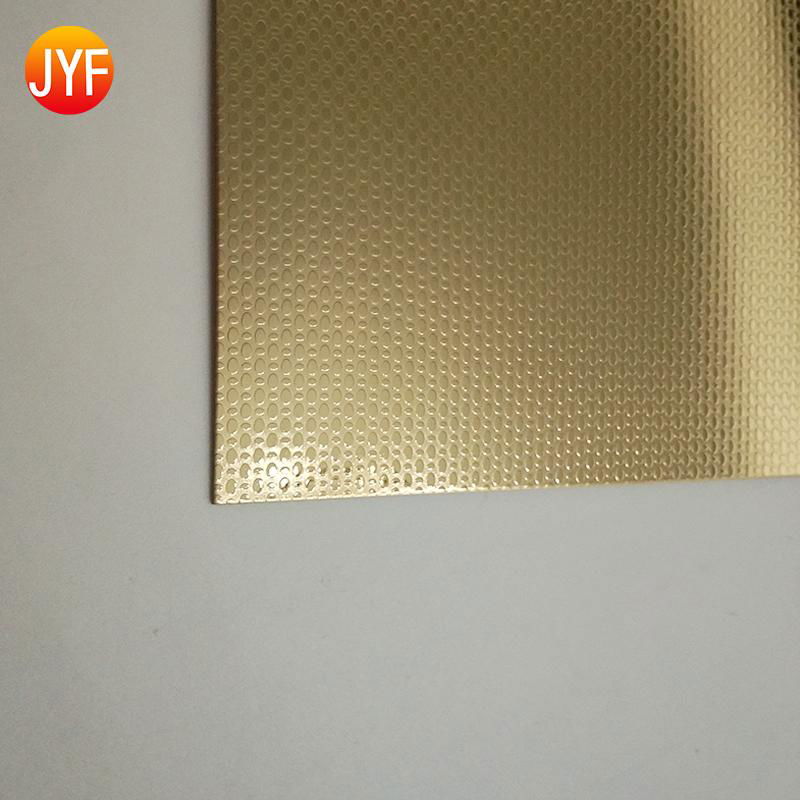  Stainless steel sheet embossed polished gold champagne colored   3