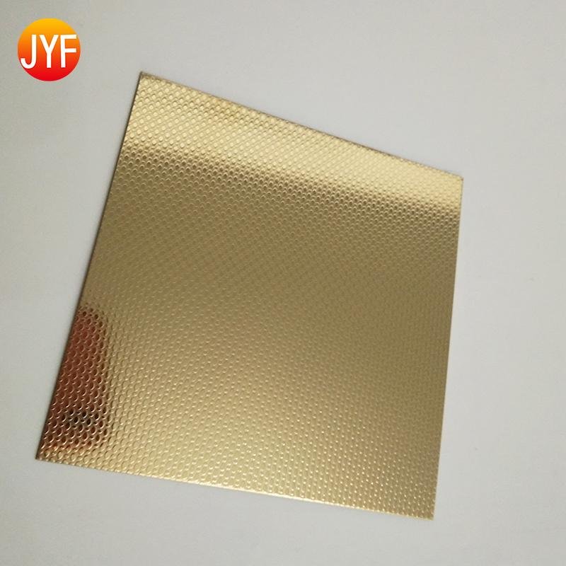  Stainless steel sheet embossed polished gold champagne colored   5