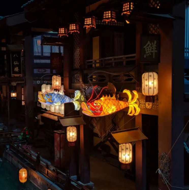 Chinese festival fish lantern with LED light  3