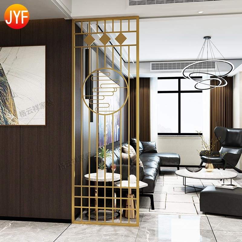 JYFA007 Factory wholesale Titanium gold chinese screens room dividers 4