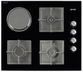 Glass Built-In Hobs 3 Burners 1 Hot Plate Black 1