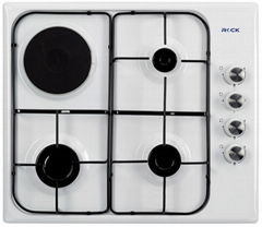 Built-In Enamelled Hobs 3 Burners 1 Hot Plate White