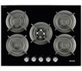 Glass Built-In Hobs 5 Burners Black