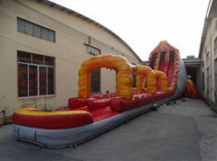 5006315- Commercial Amusement Park Giant Inflatable Volcano Water Slip Slide wit