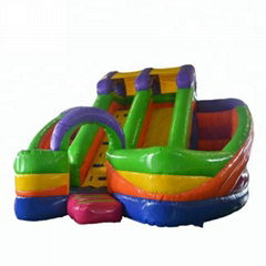 5006362-Rainbow Colorful Inflatable Jumping Bouncer Castle Amusement Park Kids I