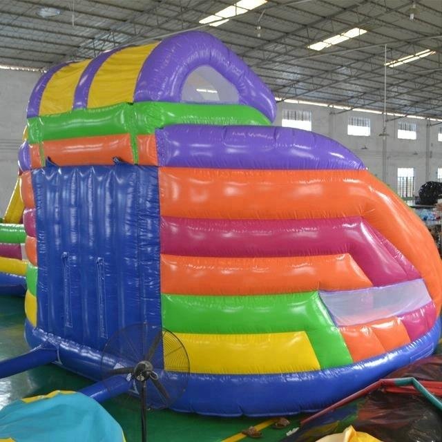 5006362-Rainbow Colorful Inflatable Jumping Bouncer Castle Amusement Park Kids I 5
